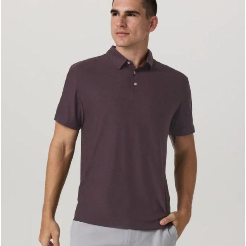 Vuori Strato Tech Polo In Raisin Heather Men's Work Wear Casual Going Out Size S